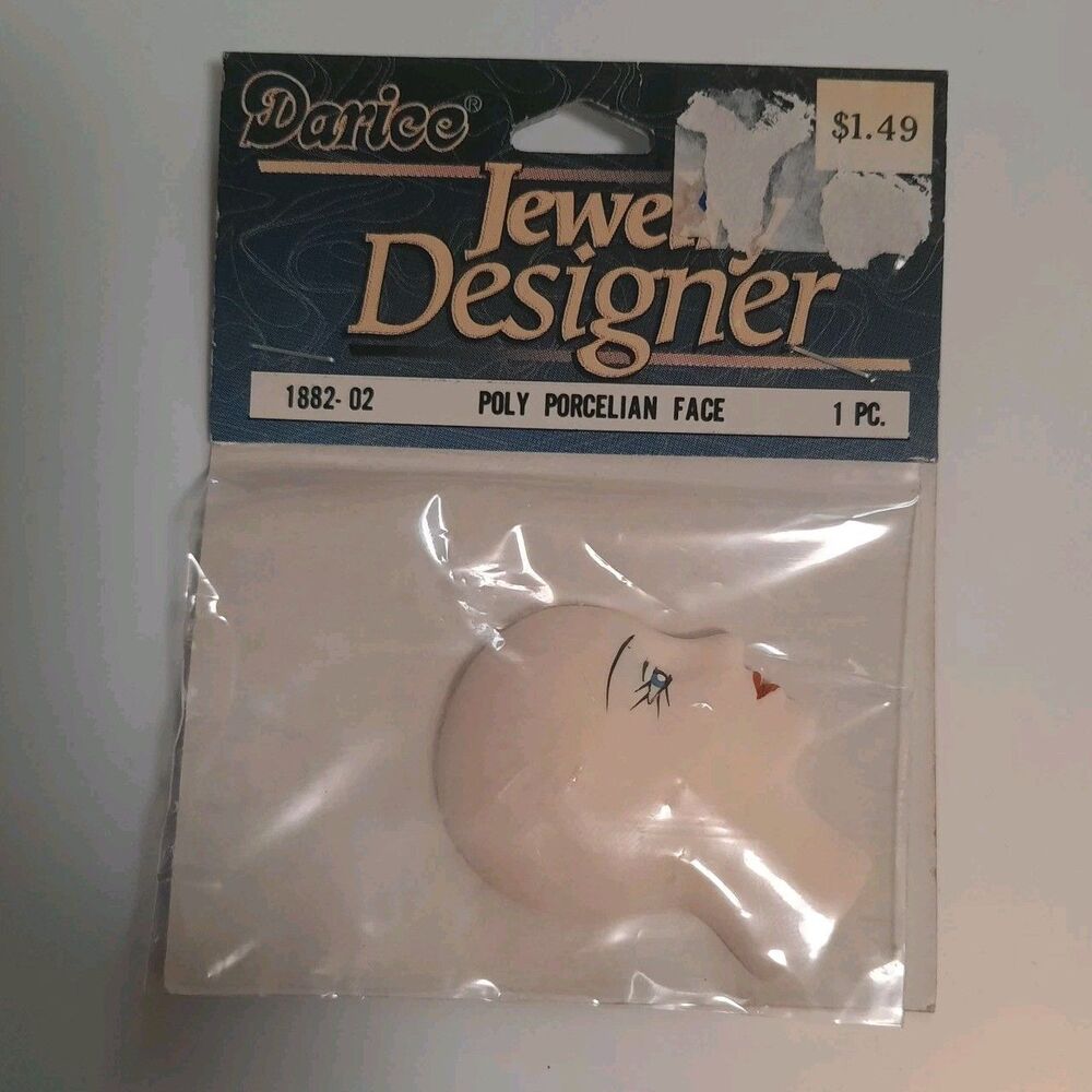 Darice Vintage Jewelry Designer Poly Porcelain Face 1882-02 Craft Supply